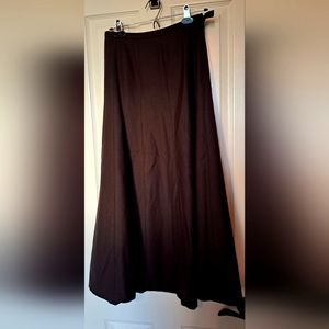 Talbots Chocolate Brown A-Line Wool Maxi Skirt